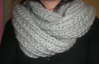 Mon maxi snood au farrow rib stitch!!