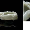 A fine white jade brushwasher, 18th century 