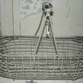 ANCIEN PANIER A COQUILLAGES EN METAL TON ZINC