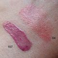 SWATCHS DU SUPER GLOSS 107 ET SUNPROOF LIPSTICK