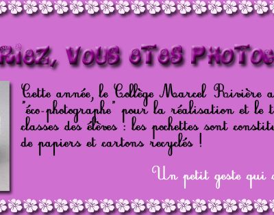 Actualité - Tirage des photos de classes sur du papier recyclé