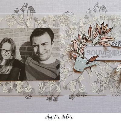 [DT Florilèges Design] Une page A4 avec du papier calque et de l'embossage !