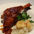 Jarret ou souris d'agneau confit au vin rouge, sans gluten et sans lactose