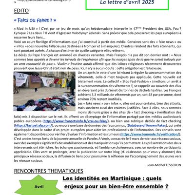 Lettre Paroles A Venir - Avril 2025
