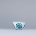 A fine and rare doucai 'Floral' cup, Yongzheng six-character mark in underglaze blue within a double circle and of the period 