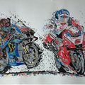 Dessin divers portrait : MotoGP ....le duel...Zarco / El diablo...