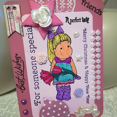 Carte de voeux et petit cadeau pour une amie ... 