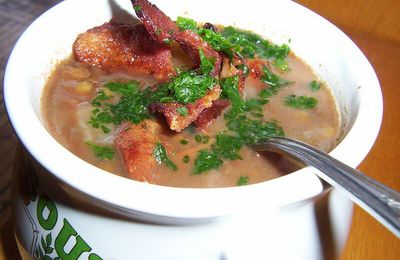 Soupe aux lentilles et bacon croustillant...une recette chipé sur un blog 