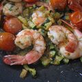 Poêlée de gambas aux courgettes et tomates cerises