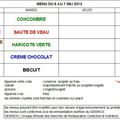 Menus du restaurant scolaire des 6 et 7 mai 2013