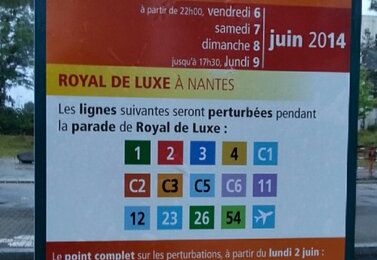 perturbations sur le réseau Tan du 06 au 09 juin (royal de luxe)