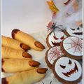  Biscuits Halloweeen : doigts de sorcière et sablés choco décorés.