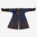 A Chinese dark blue ground summer dragon robe, late Qing dynasty