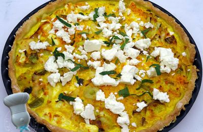 Quiche au potimarron, poireau et féta