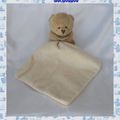 Doudou Ours Assis Marron Mouchoir Ecru Doudou et Compagnie 