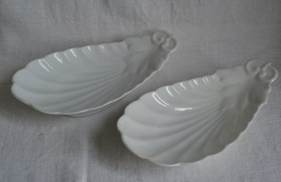 Paire de raviers blanc-porcelaine