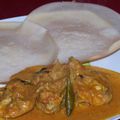 Vinegar chicken curry and appam ! ;-))) encore un curry de poulet quoi !