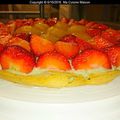 TARTE AUX FRAISES ET ABRICOTS AROMATISEE A LA MENTHE (Recette maison) 