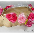 Couronne fleurs rose fuchsia blanc mariage mariée accessoire cheveux fille d'honneur