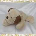 Doudou Peluche Chien Beige Marron Couché Super Toys