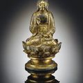 A rare small gilt-bronze figure of Buddha, Liao dynasty (907-1125)