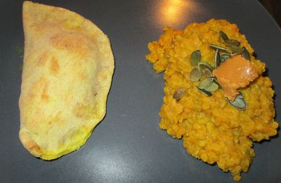 Chausson aux poireaux et lentilles corail aux graines de courge