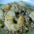 Risotto aux gambas et courgette