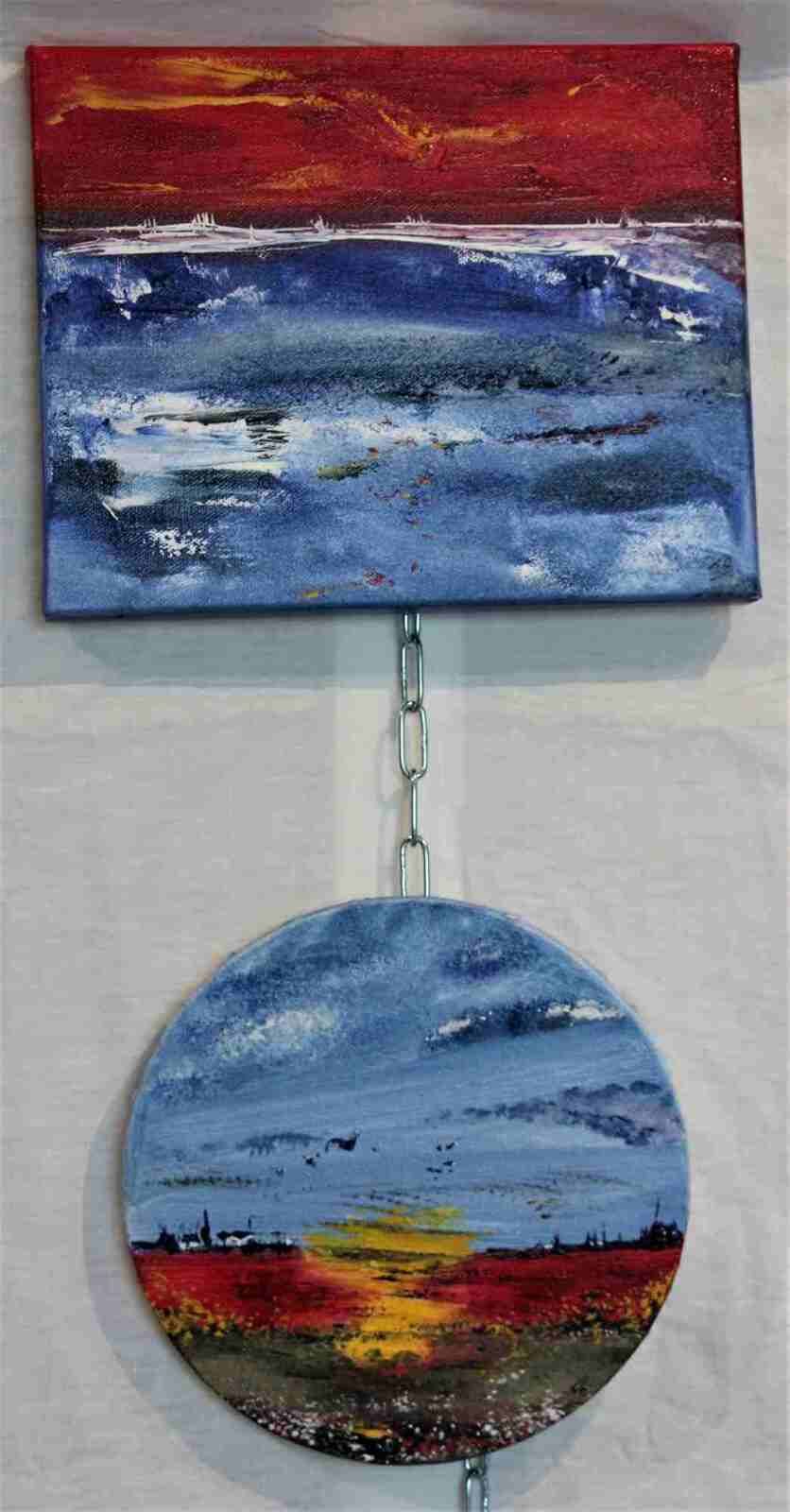 Mer rouge ou ciel  rouge - acryl 2022- N° 209-210-