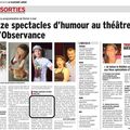 Quand le Dauphiné Libéré présente la nouvelle saison du Théâtre de l'Observance