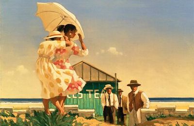 Modern Oil Painting "Jack Vettriano A Very Dangerous Beach"