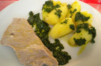 Filet de Veau vapeur et sauce aux Herbes et à la Mandarine