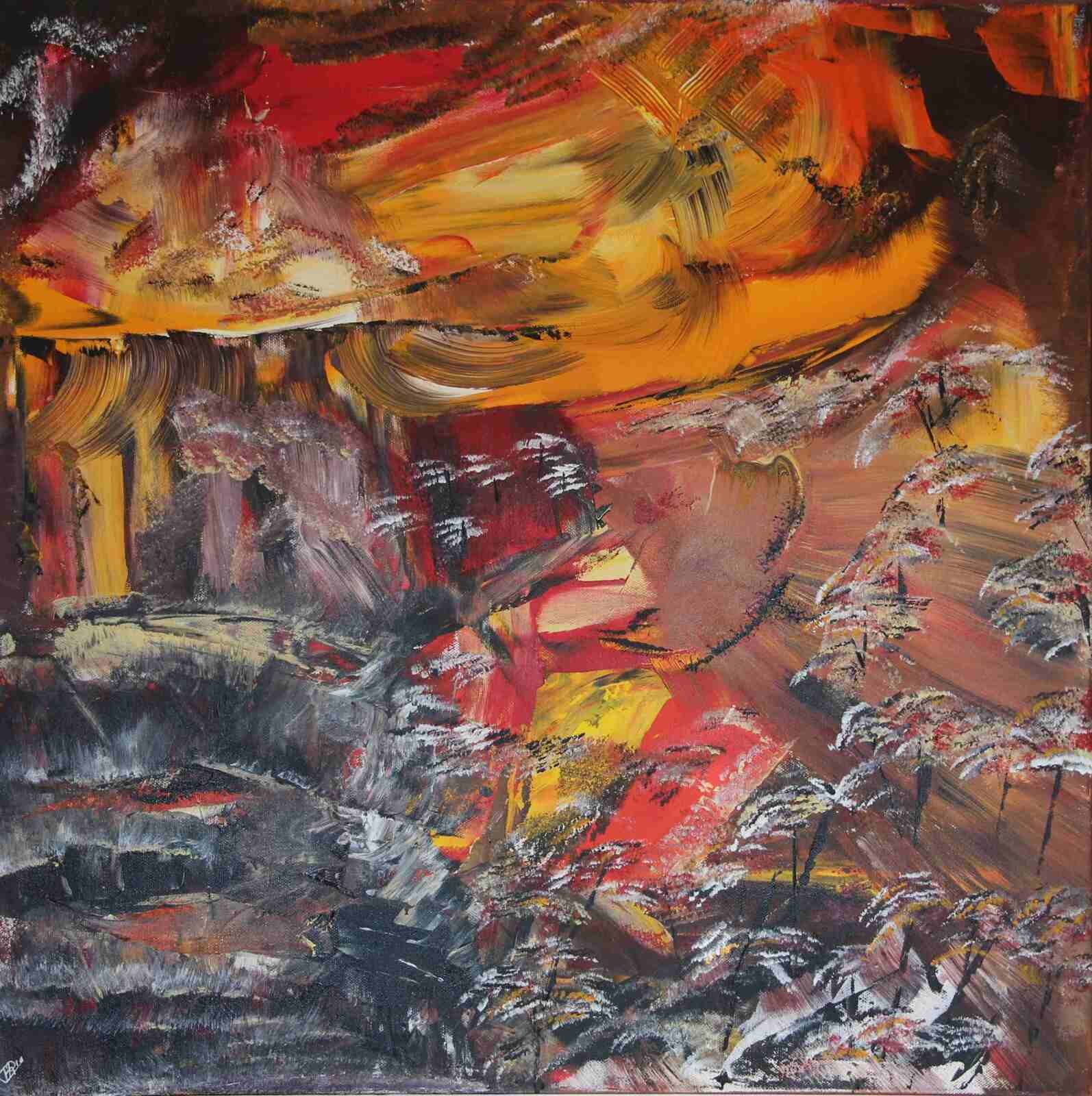 Chutes du niagara-acryl 2016- 81 X 65cm , 3D -  (n°63)-