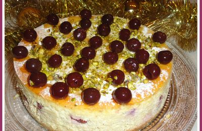 CHEESE-CAKE GRIOTTES-PISTACHES