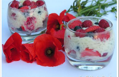 Riz au Lait de Coco, Chocolat Blanc et Fruits Rouges