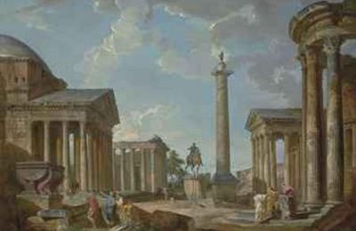 Giovanni Paolo Panini (Piacenza 1691-1765 Rome) , A capriccio of Roman ruins 