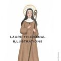 Aquarelle originale de bienheureuse Félicie Meda, religieuse