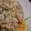 Risotto de coquillettes au jambon et  à l'emmental