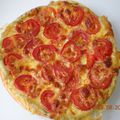 Tarte fine basilic, tomates et mozarella