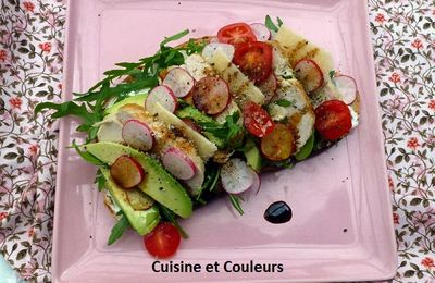Ma tartine de fille ( avocat/poulet/parmesan etc )