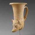 Terracotta rhyton, Greek, South Italian, Apulian, Tarentine, Hellenistic, late 4th–early 3rd century B.C. 