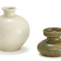 A small white-glazed jar and a 'Yaozhou' celadon-glazed waterpot, Song – Yuan dynasty