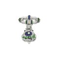 Gem set and diamond lapel watch, Lacloche, 1920s