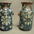 Vases Céramique Bleu Fleurs Symboles Chine Chinois Chinese Porcelain Ceramic