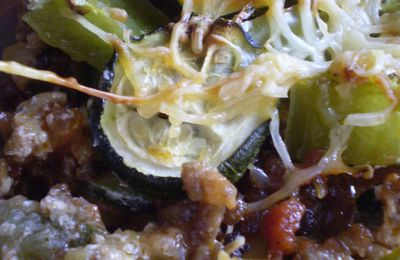 PARMENTIER DE COURGETTES, POIVRONS