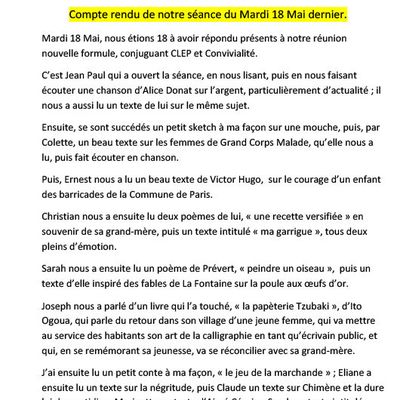 CLEP-Convivialité nouvelle formule : beaucoup de personnes y ont participé !