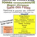 Soirée choucroute et repas dansant - samedi 22 octobre 2022 à la salle des fêtes de Saint-Léon