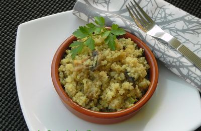 Quinoa aux champignons, sans gluten et sans lactose
