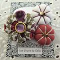 ♥ AUXANE ♥ Broche textile bohème fleurs potirons - Les Yoyos de Calie