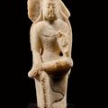 A marble figure of seated 'pensive' Maitreya, Northern Qi dynasty (530-577)