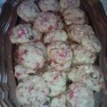 Cookies chocolat blanc pralines roses